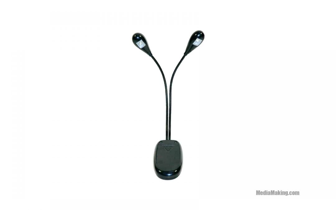 Luce da leggio a 2 led con braccetti flessibili