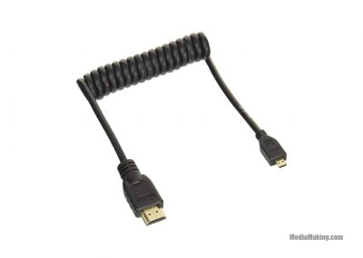 Atomos coiled micro HDMI to full HDMI 30 cm cable