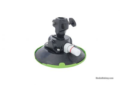 Suction cup with a 5/8” receiver for lights, video equipment