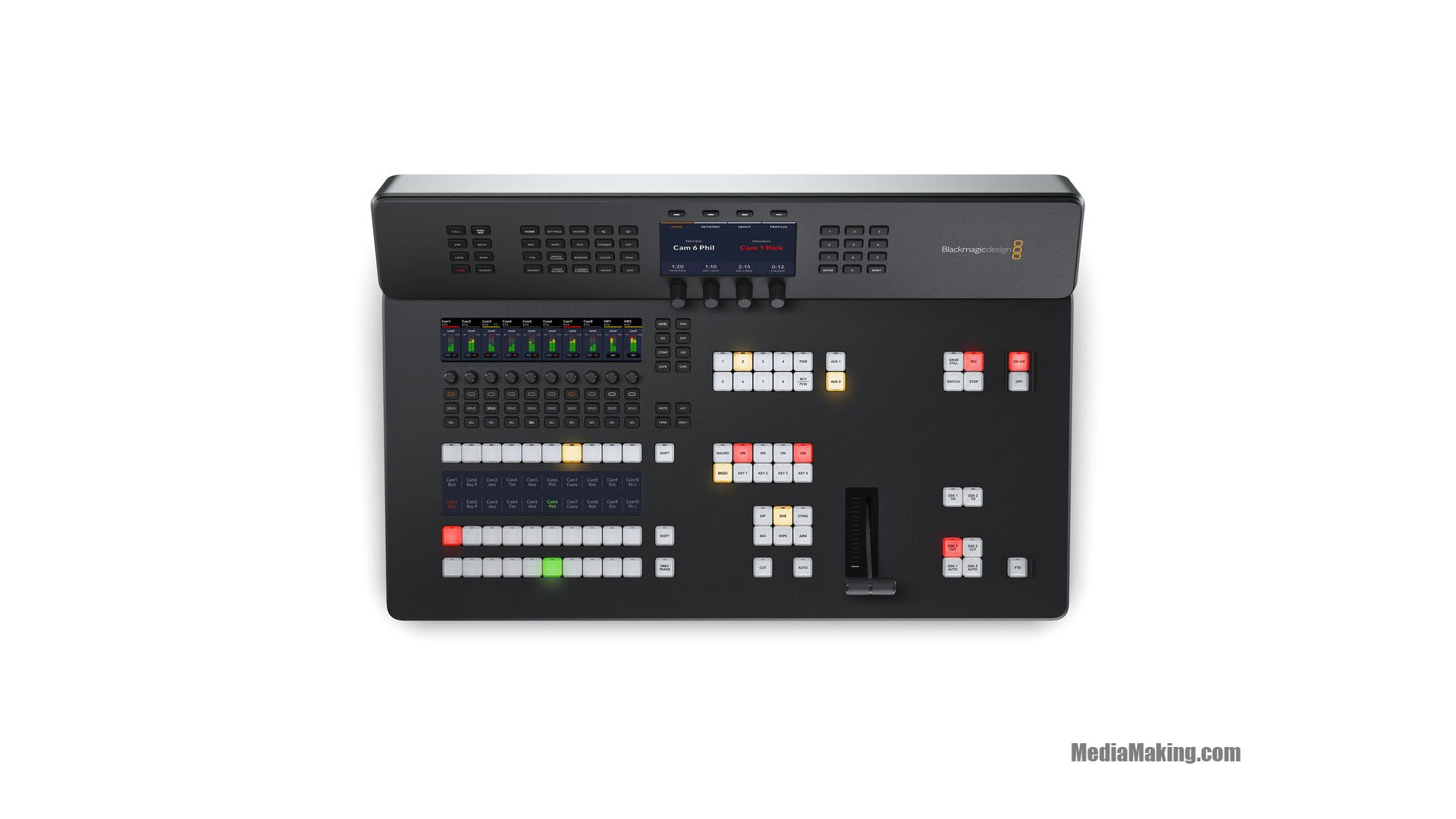 Blackmagic switcher ATEM Television Studio HD8 ISO per broadcast con pannello di controllo